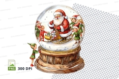 Santa Claus Christmas snow globe clipart festive holiday dec Product Image 1