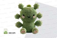 Cute green cactus clipart png high resolution 300 DPI Product Image 1