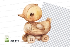 Wooden toy bear clipart isolated transparent background cute Product Image 1