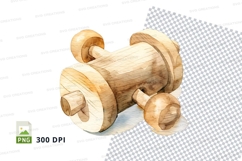 Wooden toy train engine clipart transparent background PNG Product Image 1