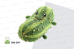 Cute green crochet frog clipart PNG high resolution Product Image 1