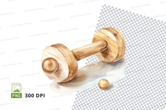 Wooden dumbbell clipart PNG fitness exercise equipment Product Image 1