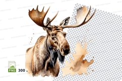 Majestic moose clipart isolated on transparent PNG backgroun Product Image 1