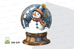 Snowman clipart in snow globe winter holiday decoration Product Image 1
