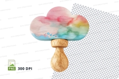 Colorful cotton candy clipart on wooden stick isolated Product Image 1