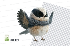 Cute Sparrow Bird Clipart PNG Isolated White Background Product Image 1