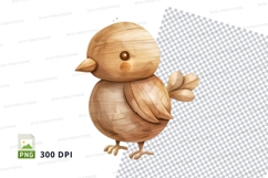 Wooden chick hatching clipart isolated on white background Product Image 1