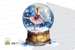 Ballerina in snow globe clipart 3D transparent PNG winter Product Image 1