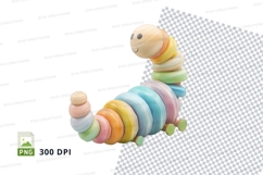 Colorful cartoon caterpillar clipart isolated on white backg Product Image 1