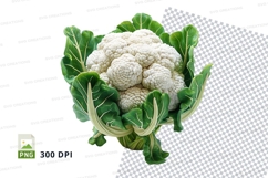 Fresh whole cauliflower clipart PNG transparent background Product Image 1