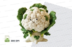 Cute cauliflower cartoon clipart PNG high resolution Product Image 1