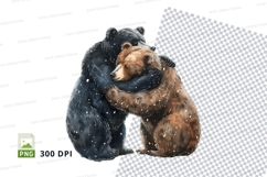 Brown bear clipart snowy winter wildlife isolated transparen Product Image 1