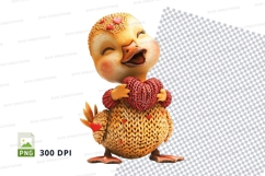 Cute knitted baby chick clipart PNG high detail 300 DPI Product Image 1