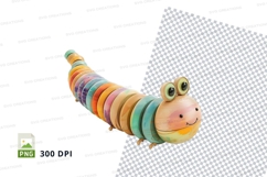 Colorful cartoon caterpillar clipart transparent PNG Product Image 1