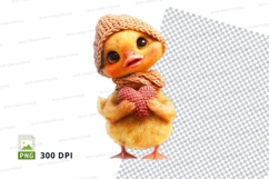 Cute knitted chick clipart png isolated on white background Product Image 1