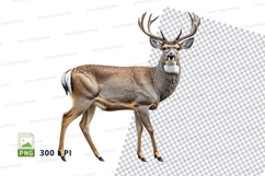 Majestic deer clipart isolated transparent PNG wildlife illu Product Image 1