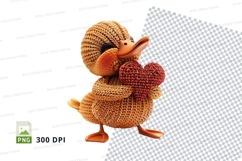 Cute knitted duckling toy clipart isolated on white Product Image 1
