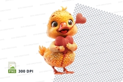 Cute cartoon chick hatching isolated on white 300 DPI PNG Product Image 1