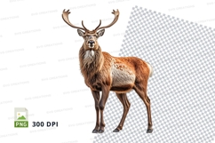 Majestic Red Deer Clipart PNG Isolated on White Background Product Image 1