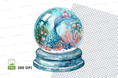 Snow globe with underwater coral reef and fish clipart Product Image 1