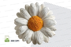 White daisy clipart flower isolated transparent PNG 300 DPI Product Image 1