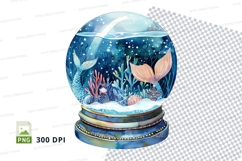 Snow globe with underwater scene and coral reef clipart Product Image 1
