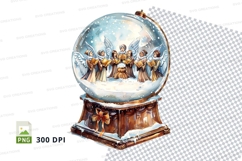 Christmas snow globe clipart with festive family scene Product Image 1