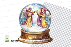 Christmas snow globe angels celebration clipart PNG Product Image 1