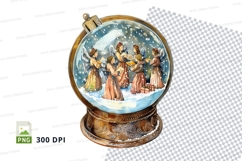 Christmas snow globe clipart festive holiday scene 300 DPI Product Image 1