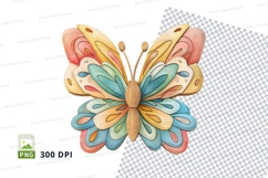 Colorful butterfly clipart PNG isolated on transparent backg Product Image 1