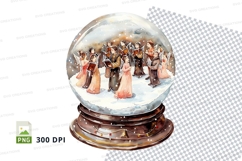 Wedding couple figurines in snow globe clipart png Product Image 1