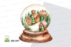 Christmas village snow globe clipart winter holiday scene Product Image 1
