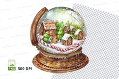 Christmas snow globe clipart with festive village scene Product Image 1