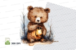 Cute teddy bear holding jar clipart illustration isolated Product Image 1
