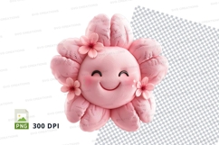 Pink cartoon bunny clipart smiling isolated transparent back Product Image 1