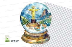 Golden Jesus statue snow globe religious holiday decoration Product Image 1