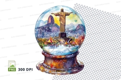 Jesus Christ crucifixion globe snow globe clipart PNG Product Image 1