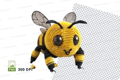 Cute knitted bumblebee clipart PNG high resolution 300 DPI Product Image 1