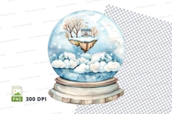 Snow globe winter scene clipart transparent PNG 300 DPI Product Image 1