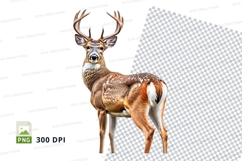 Majestic deer clipart isolated white background PNG 300 DPI Product Image 1
