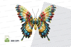Colorful butterfly clipart PNG transparent background vibran Product Image 1