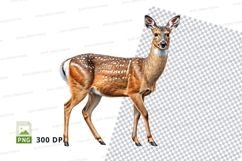 Young deer clipart isolated transparent PNG high detail Product Image 1