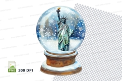 Statue of Liberty snow globe clipart transparent PNG 300 DPI Product Image 1