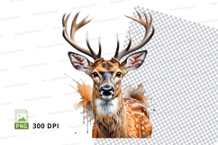 Majestic deer clipart isolated transparent PNG high detail Product Image 1