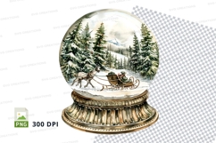 Snow globe winter forest scene clipart transparent PNG Product Image 1