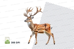 Majestic deer clipart isolated white background PNG Product Image 1