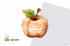 Golden apple clipart PNG isolated on white background Product Image 1