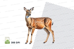 Young deer standing isolated transparent background clipart Product Image 1