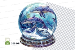 Glass snow globe with flying birds clipart transparent PNG Product Image 1