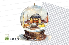 Snow globe mosque clipart transparent winter holiday decor Product Image 1